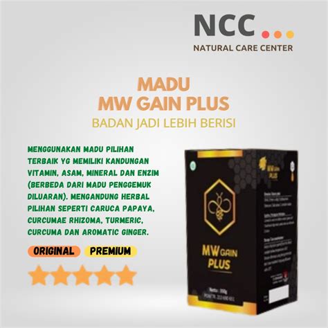 Jual Mw Gain Plus Madu Penggemuk Penambah Berat Badan Indonesia Shopee