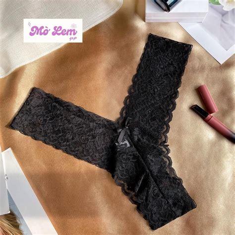 Quần lót ren lọt khe vải siêu mềm siêu sexy màu đen trắng nude Mờ Lem Bodycare BigBuy