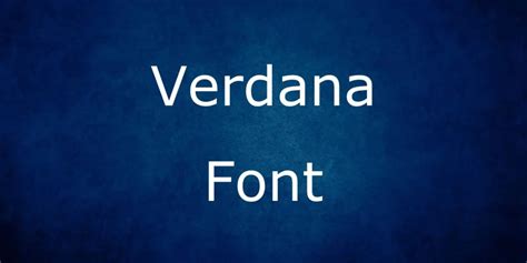 Verdana Font Free Download