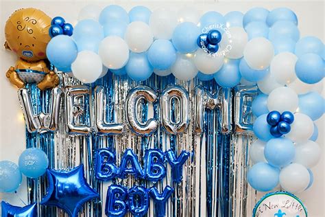 A Blue And White Welcome Baby Boy Decor In Delhi Ncr Hyderabad