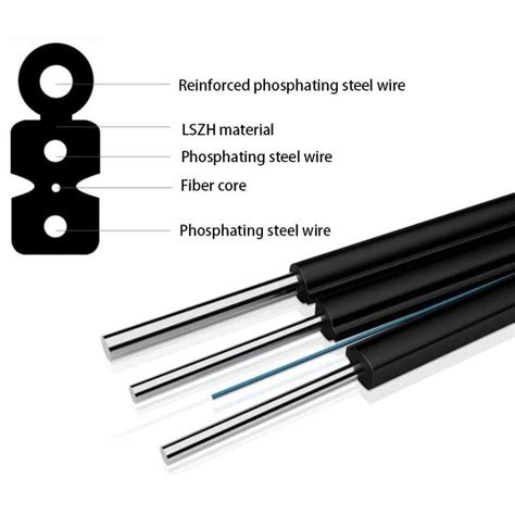 Outdoor Skin FTTH Fiber Optic Cable 1 Core Single Mode GJYXFCH 2B