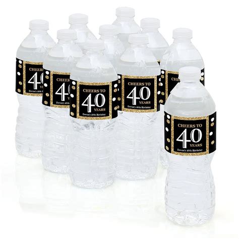 40th Birthday Party Water Bottle Sticker Labels Etsy