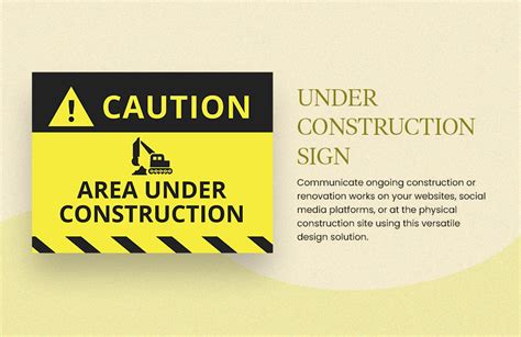 Under Construction Sign Template In Word Pages Illustrator Download