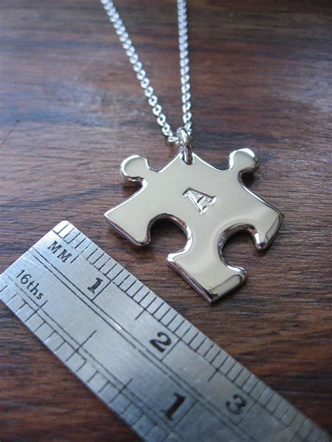 Silver Puzzle Initial Pendant Necklace