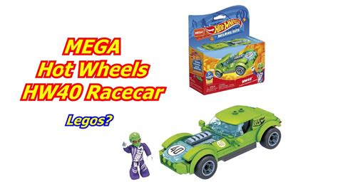 Mega Hot Wheels Hw40 Racecar Building Set With Micro Driver Figure Lego