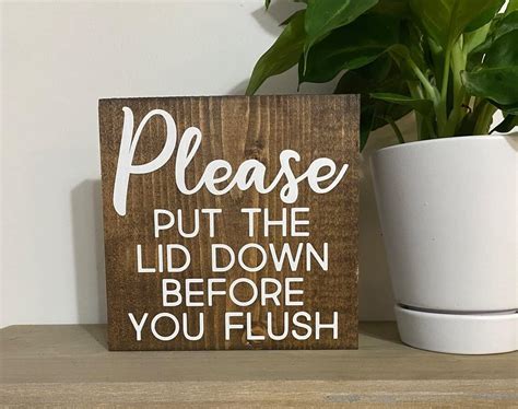 Amazon Asbwuo Please Put The Lid Down Before You Flush Sign