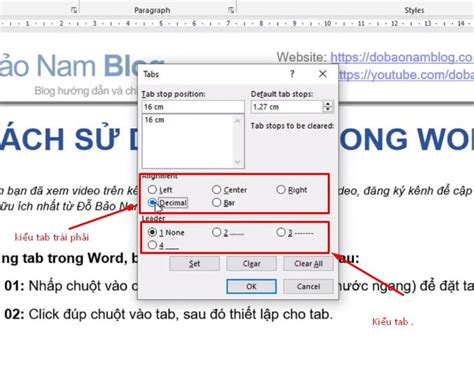 Hướng dẫn cách đặt tab trong word dễ nhất