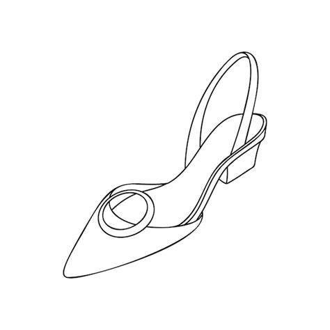 Ilustración vectorial de gráficos dibujados a mano de zapatos femeninos