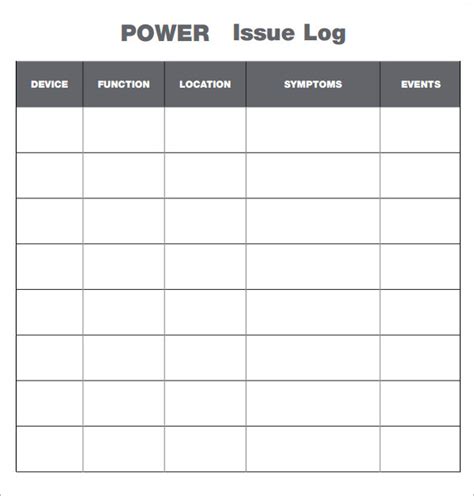 Free 6 Issue Log Samples In Pdf Ms Word