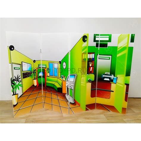 Напольная ширма гармошка "Магазин-банк"