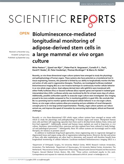 PDF Bioluminescence Mediated Longitudinal Monitoring Of Adipose