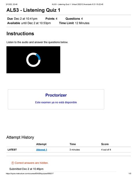ALS3 Listening Quiz 1 Virtual 202212 Avanzado 9 21 15 22 45 2 12 22