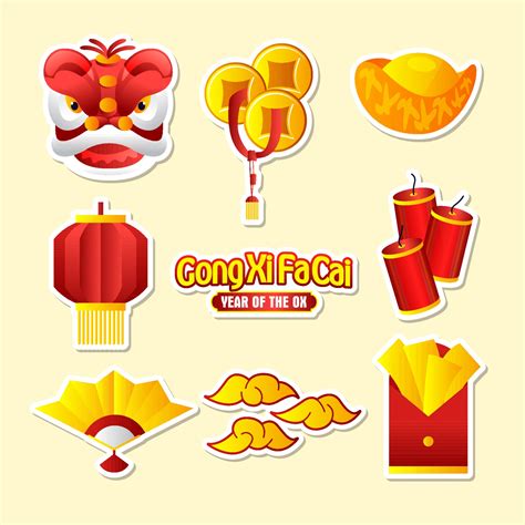 Collection Sticker Gong Xi Fa Cai 1925018 Vector Art at Vecteezy