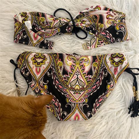 Cute And Sexy Paisley Printed String Bikini Bandeau Depop