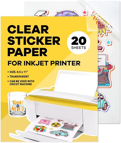 Clear Sticker Paper For Inkjet Printer Sheets Glossy X