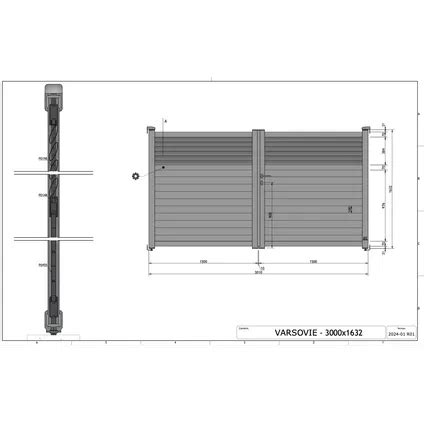 Portail Double Battant Elsealu Varsovie Aluminium Anthracite X Cm