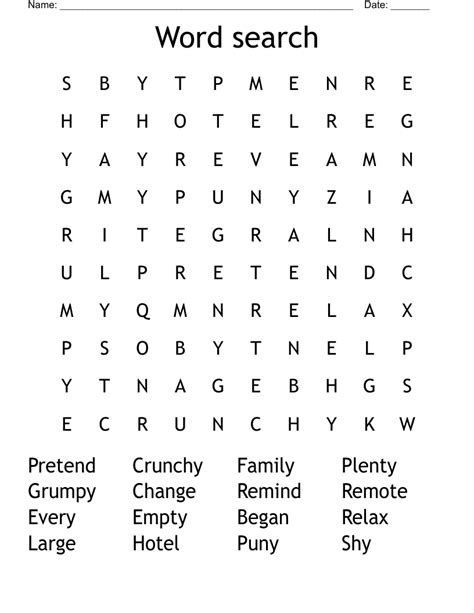 Custom Word Search Puzzle