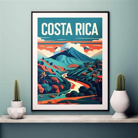 Costa Rica Travel Poster Costa Rica Print Caribbean Art Print Costa