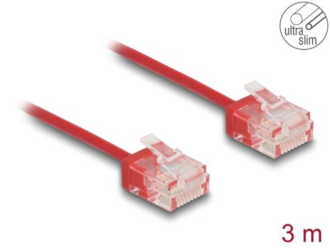 Delock Products 80819 Delock Rj45 Network Cable Cat6 Utp Ultra Slim 3 M Red With Short Plugs