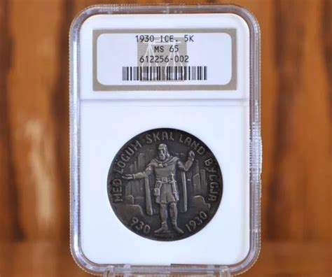 1930 ICELAND 5K NGC MS65 1000th Anniversary Althing Awesome Coin Only