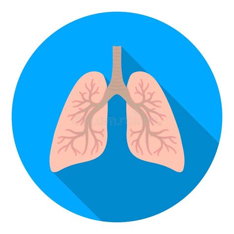 Icono De Los Pulmones En Estilo Plano En El Fondo Blanco Ejemplo Del