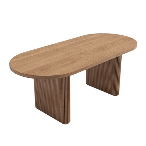 Japandi Oval Extendable Dining Table With Butterfly Leaf