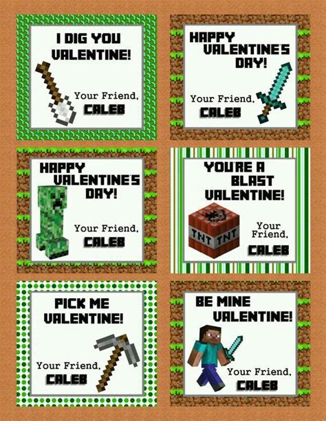 Minecraft Valentine Cards Printable Free Printable Word Searches