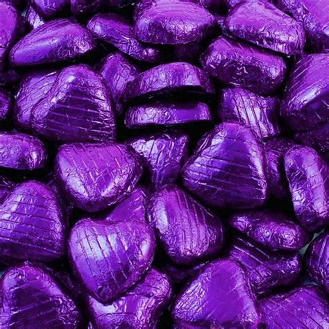 Purple Foil Chocolate Hearts - 1kg | Party Delights