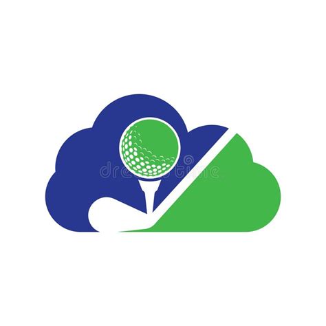 Vetor De Design De Logotipo Do Conceito De Forma De Nuvem De Golfe