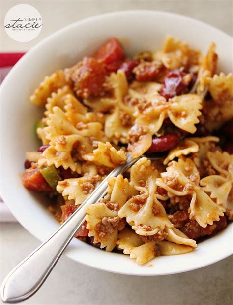 Chili Pasta Salad - Simply Stacie | Pasta casserole recipes, Spicy ...