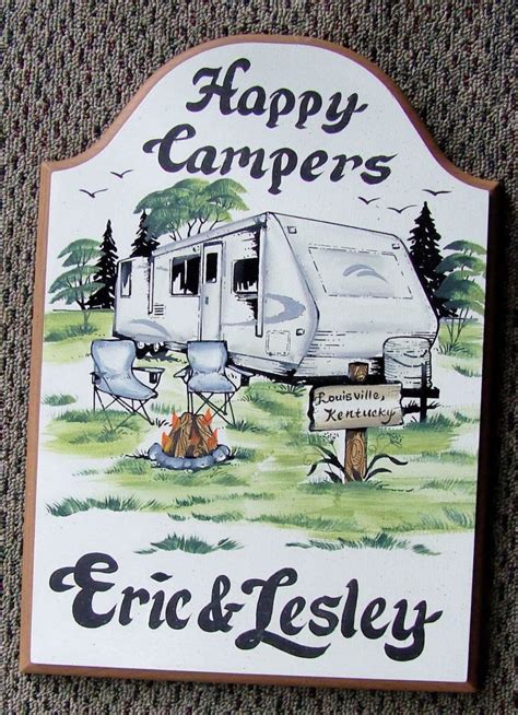 Campsite Sign Travel Trailer Camper Decor Rv Personalized Camping