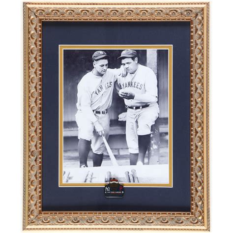 Babe Ruth And Lou Gehrig Yankees Custom Framed Photo Display With Official 1927 World Series Pin