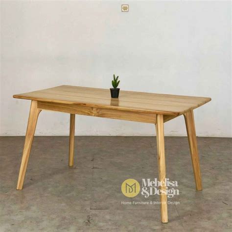 Meja Makan Minimalis Kayu Jati Set Kursi Jok Modern