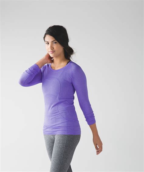 Lululemon Swiftly Tech Long Sleeve Crew Heathered Power Purple Lulu