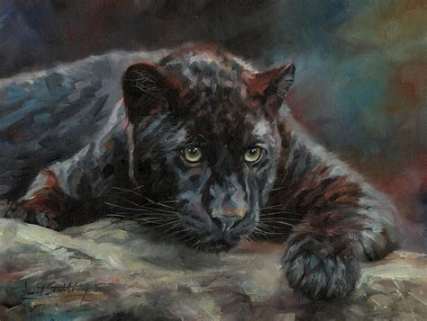 Black Panther 4 Painting By David Stribbling Fine Art America