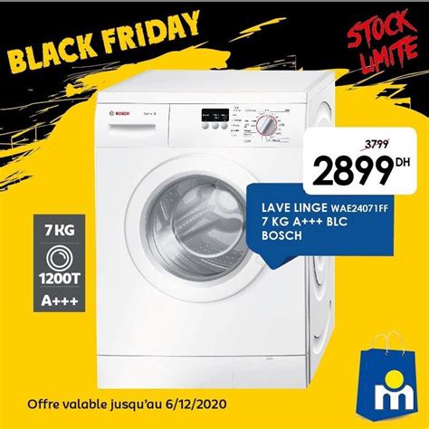 Offre Black Friday Marjane Lave Linge Kg Bosch Dhs Au Lieu De