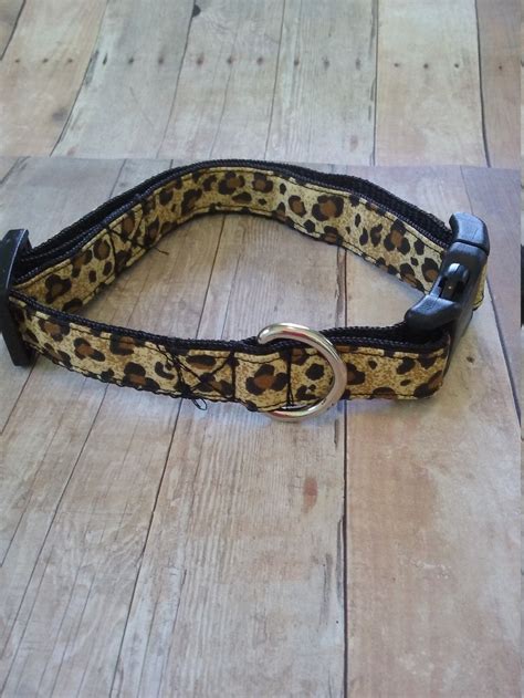 Dog Collar Cheetah Print Dog Style Fabric Dog Collar Etsy