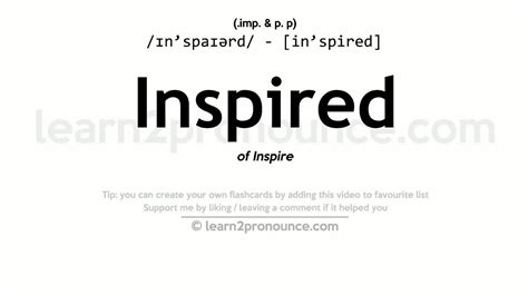 Pronunciation Of Inspired Definition Of Inspired Youtube