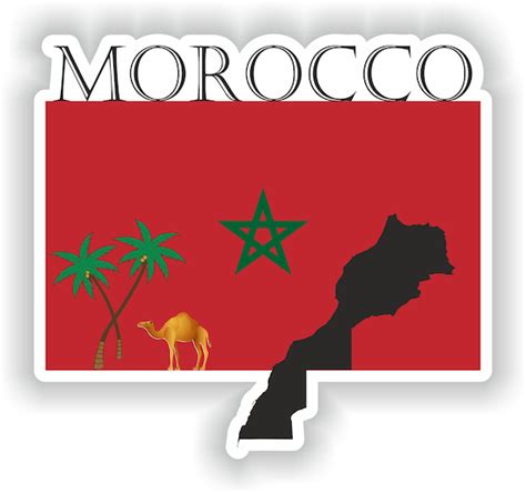 Morocco Sticker Flag Mf For Laptop Book Fridge Guitar Etsy