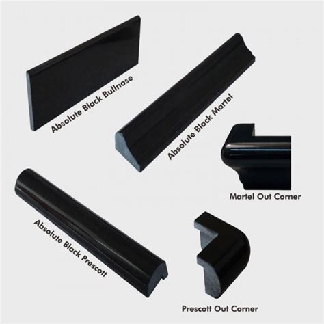 Absolute Black Edge Pieces Granite Quartz Countertops Flooring Tiles