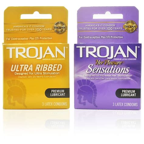 Trojan Condoms Variety Pack 6 Sensations 6 Ultra Ribbed Walmart