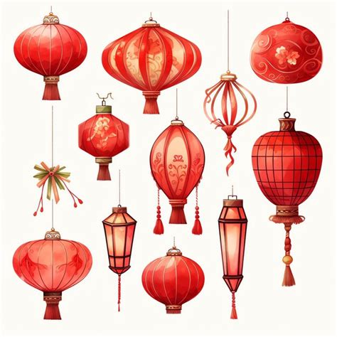 Premium AI Image | Red Lantern Riddles Chinese new year