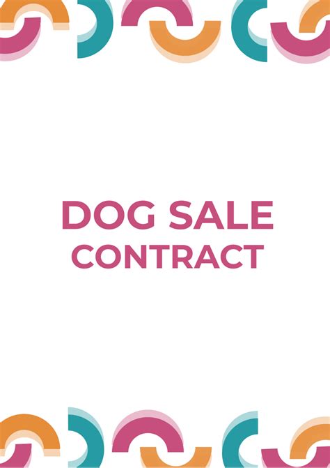 Free Dog Sale Contract Template to Edit Online