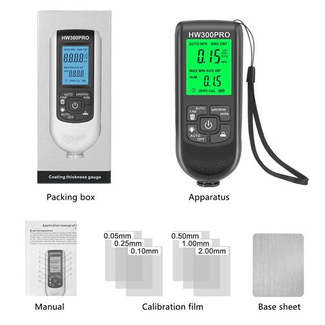 HW 300PRO Coating Thickness Gauge 0 2000um Digital Lcd Display Paint