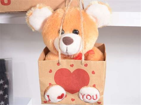 Orsetto I Love You In Peluche C Cuore In Borsetta In Espo