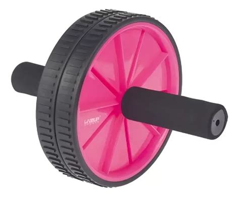 Roda Exerc Cios Abdominal E Lombar Exercise Wheel Liveup Cor Rosa