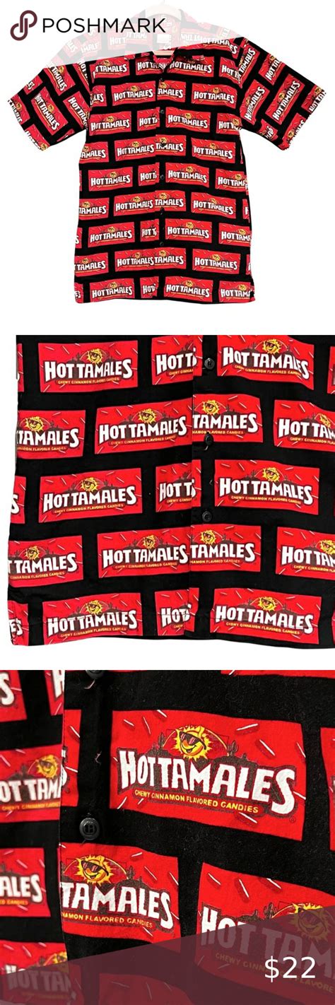 Vintage Hot Tamales Button Up Shirt Tamales Hot Button Up Shirts