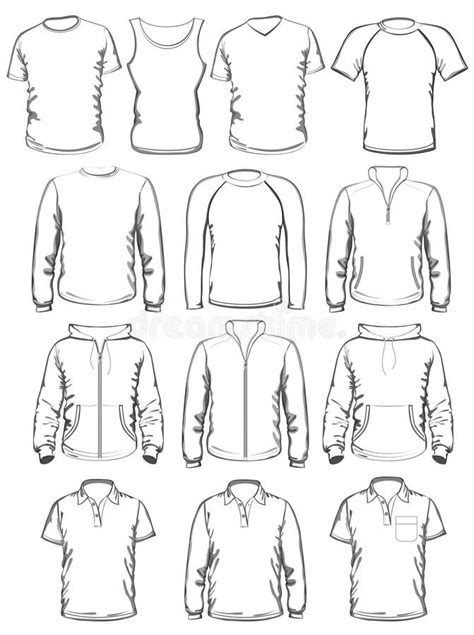 Collection of men clothes outline templates. Vector illustration , #spon, #clothes, #men, # ...