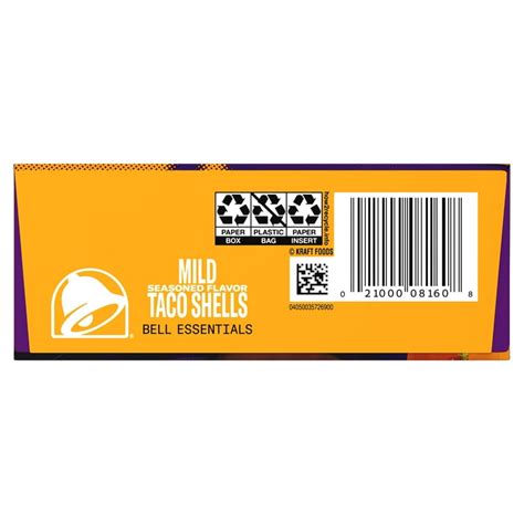 Taco Bell Mild Crunchy Seasoned Flavor Taco Shells 12 Ct 48 Off