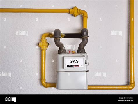 Closeup Of A Natural Gas Meter Mounted On The Pipeline Stock Photo Alamy